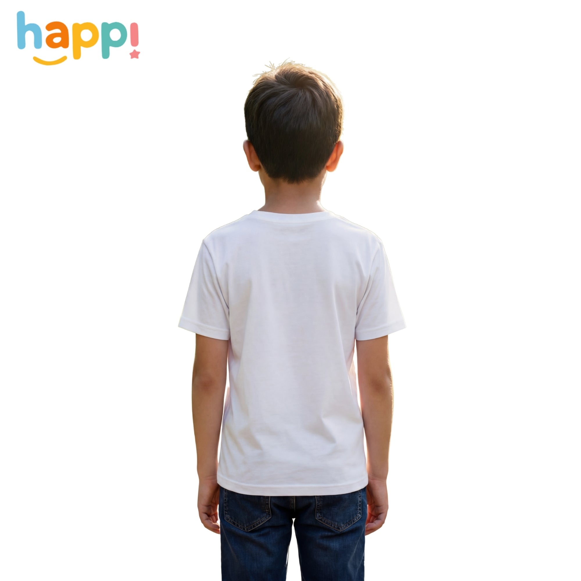 Happi wear White “Road Race” Motorcycle Graphic T-Shirt – Soft Cotton Casual Tee for Kids